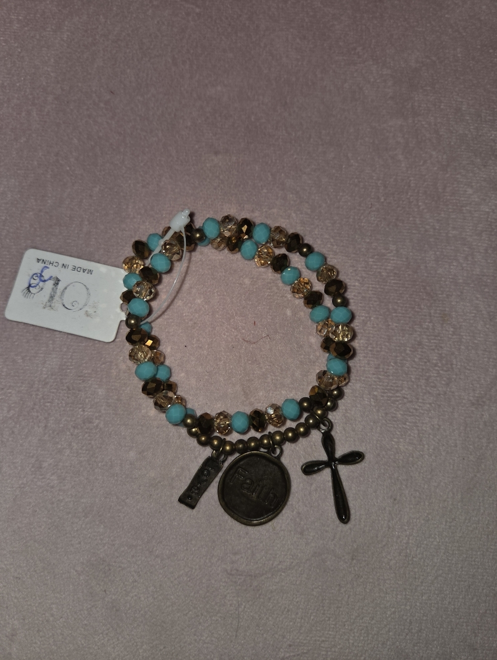 Turquoise & Gold Beaded Charm Bracelet Set - Women's Jewelry